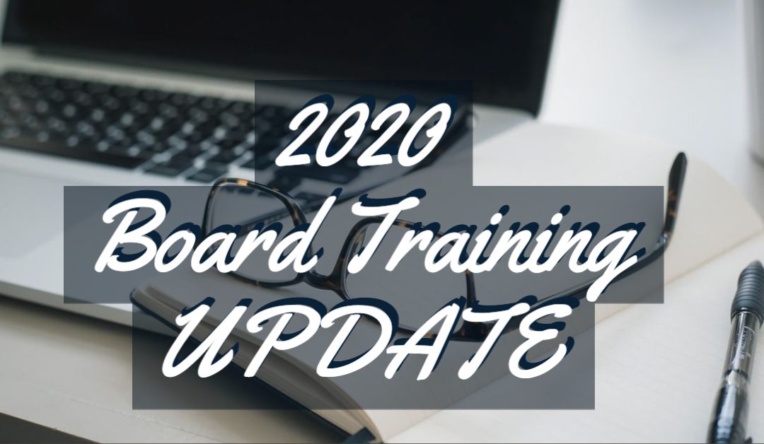 2020 Board Training Update